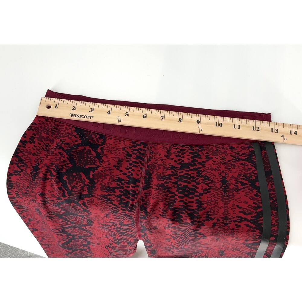 adidas x IVY PARK Leggings Women L Red Black Snakeskin High Rise 3 Stripe - Picture 5 of 8